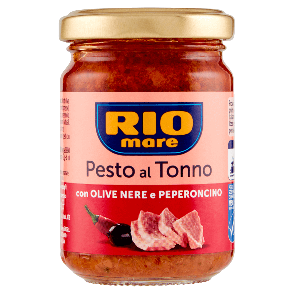 Pesto Cu Ton Masline Negre Si Peperoncino Rio Mare