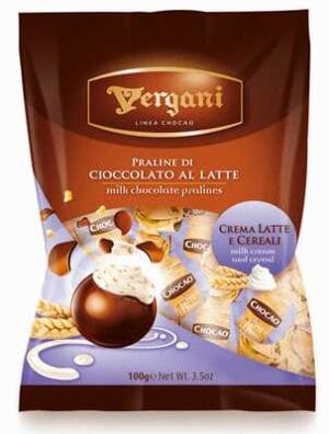 Praline de Ciocolata cu Crema de Lapte si Cereale Vergani100g
