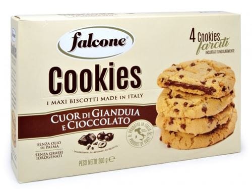Biscuiti Cookies Falcone Cuor di Gianduia 4x50g