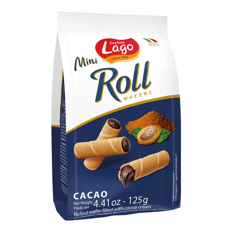 Mini rulouri cu cacao Lago, 125g