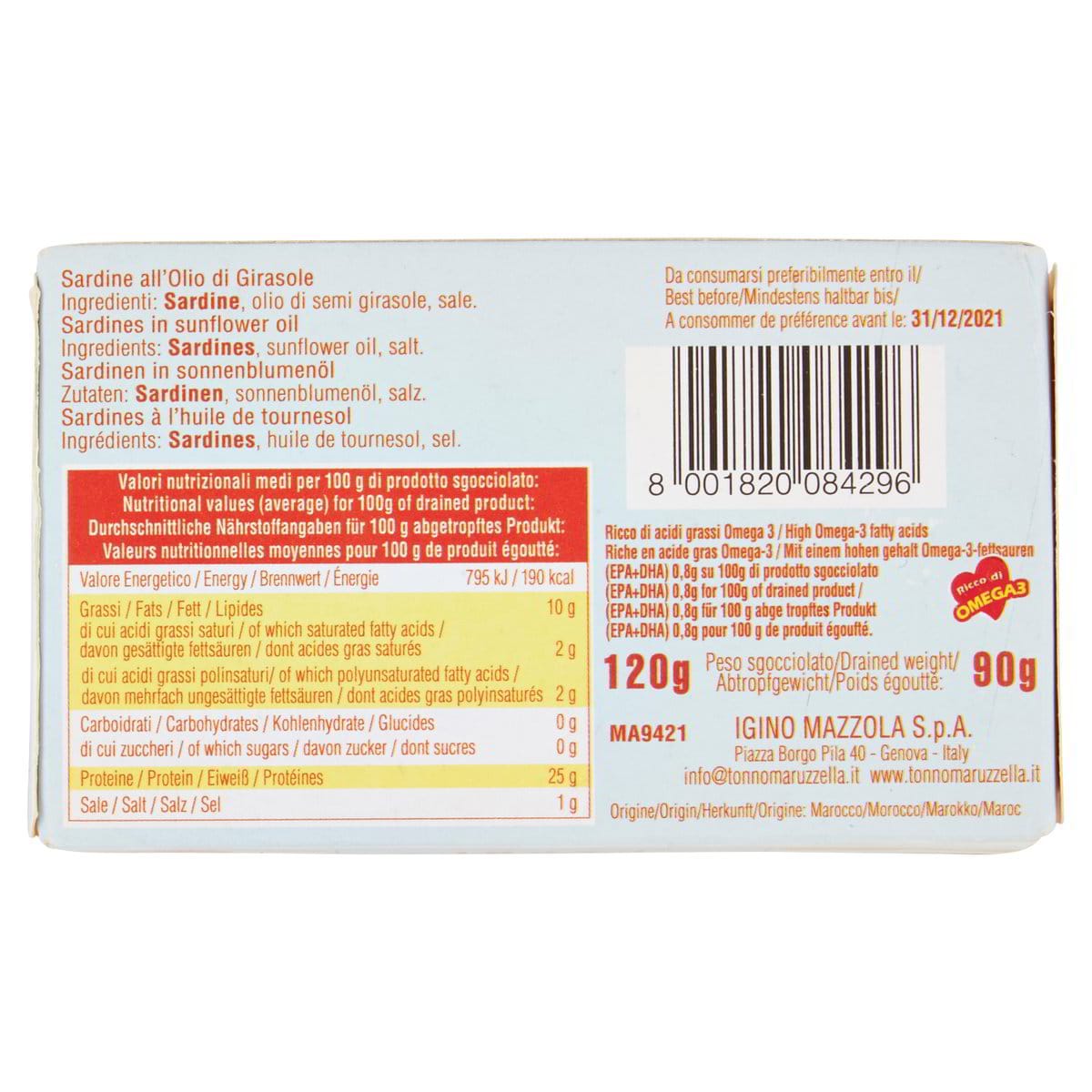 Sardine in ulei de floarea soarelui Capri 120g - imagine 2